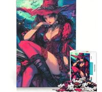 Jigsaws 1000 Pieces for Adults Anime Witch X Black Cat, Educational Games, Fun at Home Activities, for Birthday, Chrismas 50x75cm