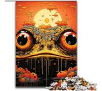 Jigsaws 1000 Pieces for Adults Art Animal Frog Made of Wood, Toys Gift Educational Intellectual Decompressing Fun Family Game 50x75cm Birthday Party for Men Women