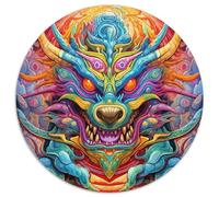 Jigsaws 1000 Pieces for Adults Art Flying Dragons Round Cardboard Puzzles Suitable for Birthdays,Halloween,Thanksgiving,Easter (67.5x67.5cm)
