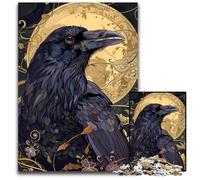 Jigsaws 1000 Pieces for Adults Art Nouveau Raven Impossible Jigsaw Puzzles for Adults Ideal for Lover Perfect Christmas New Year Valentine's Gift 1000 PCS(38x26cm)