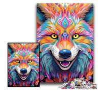 Jigsaws 1000 Pieces for Adults Art Wolf Impossible Jigsaw Puzzles for Adults Size 26x38cm Brain-Challenging DIY Decorative Game, Family Interactive Toy