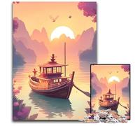 Jigsaws 1000 Pieces for Adults Asian Sunset Serenade Jigsaw Puzzles for Adults for Holidays Birthdays And Family Game Nights 1000 PCS(38x26cm)