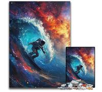 Jigsaws 1000 Pieces for Adults Astronaut Cosmic Surfing Challenging Puzzles for Family And Friends Suitable for Ages 1000 PCS(75x50cm)