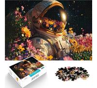 Jigsaws 1000 Pieces for Adults Astronaut in Flower Field Challenging Game and Family Play is ideal as gifts for the whole family 26x38cm
