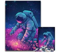 Jigsaws 1000 Pieces for Adults Astronaut Space Neon Difficult Puzzles for Adults Intricate Design for Teenagers DIY Decor And Brain-Boosting Fun 1000 PCS(38x26cm)
