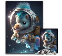 Jigsaws 1000 Pieces for Adults Astronaut Space Pony Horse Wooden Jigsaw Puzzles for Adults Challenging Brain Teaser - Relaxing Toy for Teenagers 50x75CM/19.68x29.52inch