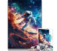 Jigsaws 1000 Pieces for Adults Astronaut Space Surfing,Help The Brain Exercise Addictive Toys to Cultivate Patience Artists Collection,Fine Art (75x50cm)