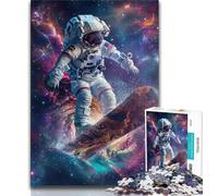 Jigsaws 1000 Pieces for Adults Astronaut Surfing, Fun at Home Activities,Educational Game for Birthday, Chrismas for And Age 14 38x26cm