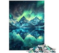 Jigsaws 1000 Pieces for Adults Aurora Peaks Reflections Puzzles for Teenagers Pattern Assembly Difficult And Challenge Challenging Game And Family Play (75x50cm/1000pcs)