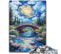 Jigsaws 1000 Pieces for Adults Autumn Bridge Decompressing Intellectual Educational Toy Great Gifts And Toys 26x38cm
