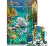Jigsaws 1000 Pieces for Adults Autumn Swans,Decompressing Intellectual Educational Toy Educational Game for Birthday,Chrismas 75x50cm