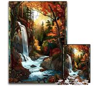 Jigsaws 1000 Pieces for Adults Autumn Waterfall Serenity Jigsaw Puzzles for Adults for Holidays Birthdays And Family Game Nights 1000 PCS(75x50cm)