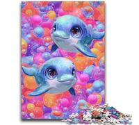 Jigsaws 1000 Pieces for Adults Baby Dolphin Adult Jigsaw,Stress Reliever Difficult Challenge Suitable for Desktop Decoration (38x26cm)