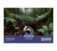 Jigsaws 1000 Pieces for Adults Badger in Forest Jigsaw for Adults Relaxing Games Presents for Women Fun at Home Activities, 52x38cm/1000pcs