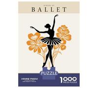 Jigsaws 1000 Pieces for Adults Ballet School Poster with Ballerina Silhouette Puzzles for Adults Brain Teaser Game Stress Reliever Unique Birthday And Xmas Gifts 70x50cm/1000pcs
