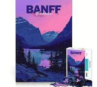 Jigsaws 1000 Pieces for Adults Banff National Park Sunset Fine Cut Art Brain Game Gift Quiet Time Game Birthday Fun Gift (38x52cm)