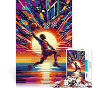 Jigsaws 1000 Pieces for Adults Basketball sunset pop art Lernspiele DIY Spielzeug Tolle Geschenke und Spielzeuge75x50cm