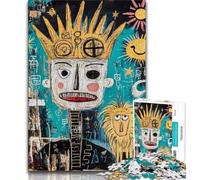 Jigsaws 1000 Pieces for Adults Basquiat-style Adult Puzzles,Fun Games Every Piece Is Unique - Challenging Family Fun Game (size 75x50cm)