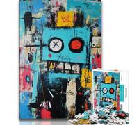 Jigsaws 1000 Pieces for Adults Basquiat-style Robot Adult Puzzles,Fun Games Every Piece Is Unique - Challenging Family Fun Game (size 38x26cm)