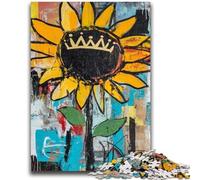 Jigsaws 1000 Pieces for Adults Basquiat-style Sunflowers 1000 Piece Jigsaw,Family Entertainment Toys with Matching Poster And Trivia Sheet (38x26cm)