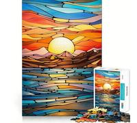 Jigsaws 1000 Pieces for Adults Bayside Sunset Fine Cut Art Brain Game Gift Quiet Time Game Birthday Fun Gift (38x26cm)