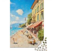 Jigsaws 1000 Pieces for Adults Beachside Café Scene Jigsaw for Adults Relax Games But Fun And Humorous Challenging Game Gifts 38x26cm/1000pcs