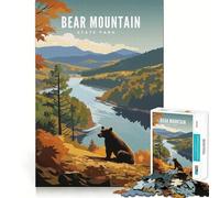 Jigsaws 1000 Pieces for Adults Bear Mountain State Park Fine Cut Art Brain Game Gift Quiet Time Game Birthday Fun Gift (50x75cm)