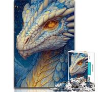 Jigsaws 1000 Pieces for Adults Beautiful Dragon with Sparkling Galaxy, Stress Reliever Difficult Challenge,Parent-child Interaction for Age 14 38x26cm