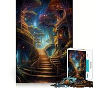Jigsaws 1000 Pieces for Adults Beautiful Library Painting Fine Cut Art Brain Game Gift Quiet Time Game Birthday Fun Gift (50x75cm)