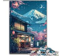 Jigsaws 1000 Pieces for Adults Beautiful Mount Fuji Wooden Jigsaw Puzzles size 50x75cm Perfect Home Or Office Decor, Ideal