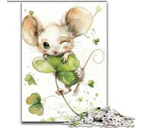Jigsaws 1000 Pieces for Adults Beautiful Watercolor Mouse Jigsaw Puzzle Made of Wood,Intricate Design for Teenagers, DIY Decor, And Brain-Boosting Fun 1000pcs(50x75cm)
