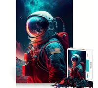 Jigsaws 1000 Pieces for Adults Beyond The Stars Astronaut Fine Cut Art Brain Game Gift Quiet Time Game Birthday Fun Gift (50x75cm)