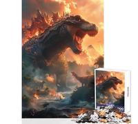 Jigsaws 1000 Pieces for Adults Big Dinosaur Roaring Toy Wall Decor Great Gift for Games Family Game Enhance Love between Couples Size 50x75cm