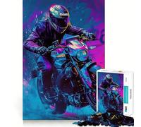 Jigsaws 1000 Pieces for Adults Biker Graffiti Fine Cut Art Brain Game Gift Quiet Time Game Birthday Fun Gift (50x75cm)