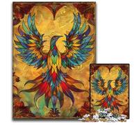 Jigsaws 1000 Pieces for Adults Bird Retro Gold Glass paper Jigsaw Puzzles for Adults Perfect DIY Artwork 1000 PCS(38x26cm)