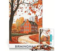 Jigsaws 1000 Pieces for Adults Birmingham Autumn Landscape Fine Cut Art Brain Game Gift Quiet Time Game Birthday Fun Gift (38x26cm)