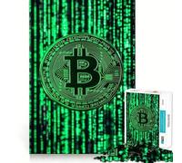 Jigsaws 1000 Pieces for Adults Bitcoin Crypto Hacker Code Fine Cut Art Brain Game Gift Quiet Time Game Birthday Fun Gift (38x52cm)