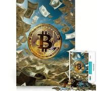 Jigsaws 1000 Pieces for Adults Bitcoin Crypto Money Fine Cut Art Brain Game Gift Quiet Time Game Birthday Fun Gift (50x75cm)