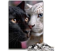 Jigsaws 1000 Pieces for Adults Black And White Leopard for Age 14 Years And over Family Games Christmas Game Presents for Women 50x75cm