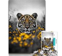 Jigsaws 1000 Pieces for Adults Black And White Tiger,Help The Brain Exercise Addictive Toys to Cultivate Patience Gift For Birthdays (38x26cm)