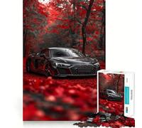 Jigsaws 1000 Pieces for Adults Black Audi R Tuned Forest Fine Cut Art Brain Game Gift Quiet Time Game Birthday Fun Gift (50x75cm)
