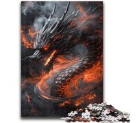 Jigsaws 1000 Pieces for Adults Black Chinese Dragon Adult Puzzles,Challenging Game Gifts for Is Ideal As A Gift for The Whole Family (50x75cm)