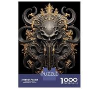 Jigsaws 1000 Pieces for Adults Black Gold Imperial Kraken Puzzles for Adults Brain Teaser Game Stress Reliever Unique Birthday And Xmas Gifts 52x38cm/1000pcs