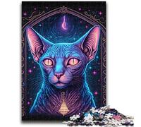 Jigsaws 1000 Pieces for Adults Black Light Cat Family Fun for Is Ideal As A Gift for The Whole Family for And Age 14 Years Up 26x38cm
