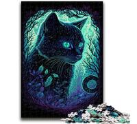 Jigsaws 1000 Pieces for Adults Black Light Cat Family Fun for Is Ideal As A Gift for The Whole Family for And Age 14 Years Up 50x75cm