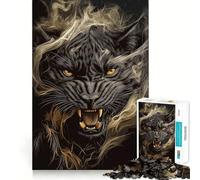 Jigsaws 1000 Pieces for Adults Black Panther Roar Sharp Joint Play, Problem Solve Toy, Calm Fun Time, Christmas Art Display (50x75cm)