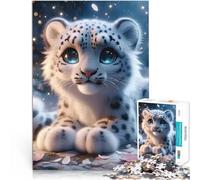 Jigsaws 1000 Pieces for Adults Blissful Snow Leopard Spielzeug-Intellektuelles Spiel Geschenke für Freunde und Familie75x50cm