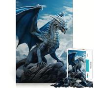 Jigsaws 1000 Pieces for Adults Blue Dragon on Mountain Sharp Joint Play, Problem Solve Toy, Calm Fun Time, Christmas Art Display (50x75cm)