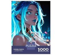 Jigsaws 1000 Pieces for Adults Blue-haired Woman with Golden Attire Puzzles for Adults Brain Teaser Game Stress Reliever Unique Birthday And Xmas Gifts 52x38cm/1000pcs