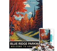 Jigsaws 1000 Pieces for Adults Blue Ridge Parkway Brain Intelligence Challenge Addictive Toys Relax Games Family Activities Funny Gifts (size 50x75cm)
